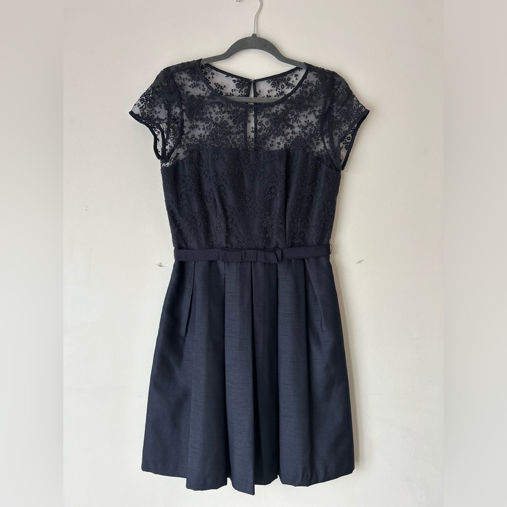 Navy Lace Shortsleeved Dress